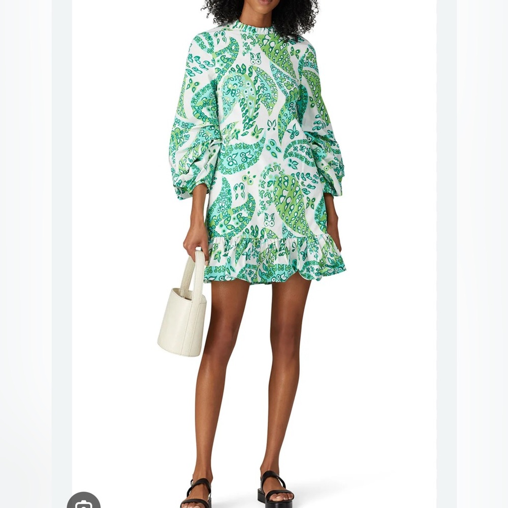 Staud Green and Blue Paisley Dress size 6